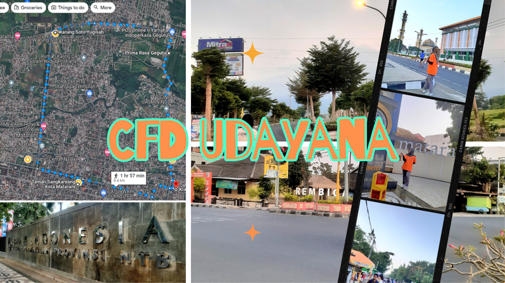 Jalan Pagi di Kota Mataram, Mampir CFD Udayana